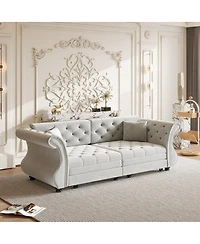 Streamdale Furniture Oversized Chesterfield Velvet Sofa Bed