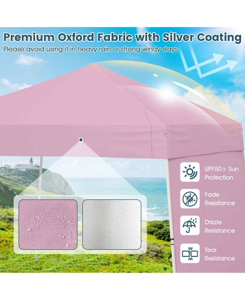 Gouun 14 x 9.2 ft Pop Up Canopy Tent with Two Convertible Sidewalls and Awning Poles