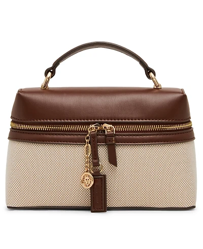 Anne Klein Small Canvas Convertible Train Case Handbag