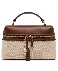 Anne Klein Small Canvas Convertible Train Case Handbag