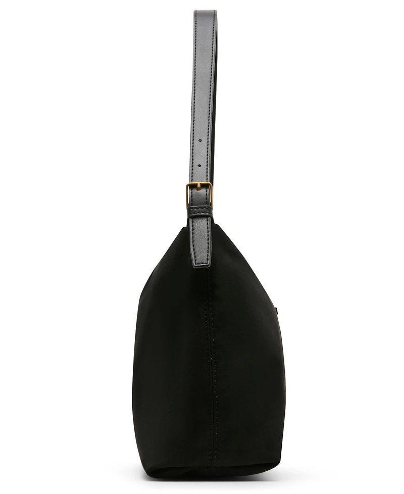 Anne Klein Faux Suede Large Horse Bit Shoulder Handbag