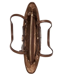 Anne Klein Stripe Cut Out Small Handle Tote Handbag