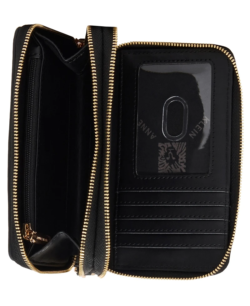 Anne Klein Double Zip Mini Around with Charm Wallet