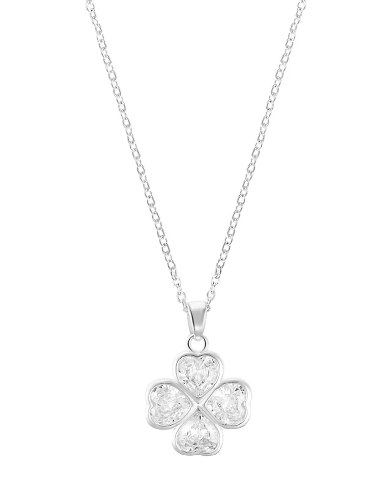 Adornia Silver 2-Piece Clover and Nail Pendant Necklace Set