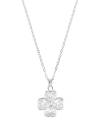 Adornia Silver 2-Piece Clover and Nail Pendant Necklace Set