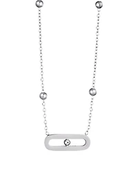 Adornia Silver 2-Piece Mama and Bar Necklace Set