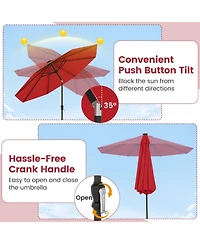 Gouun 10 ft Solar Patio Umbrella with 96 Flowing Led Lights and Push-Button Tilt