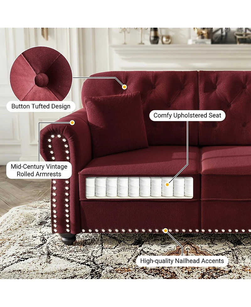 Streamdale Furniture Chesterfield Sofa with Nailhead Trim