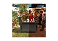 Aecojoy 43 Inch Firepit Table Metal Outdoor Fireplaces with Waterproof Cover