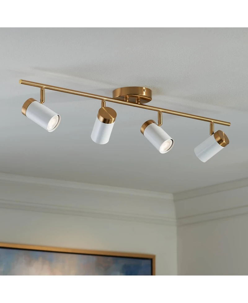 Pro Track 4-Light Heads Led Ceiling Track Light Fixture Kit GU10 Dimmable Directional Modern Kitchen Bathroom 32