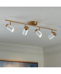 Pro Track 4-Light Heads Led Ceiling Track Light Fixture Kit GU10 Dimmable Directional Modern Kitchen Bathroom 32