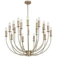 Possini Euro Design Possini Euro Lloyd Wide Matte Brass 20-Light Modern Chandelier