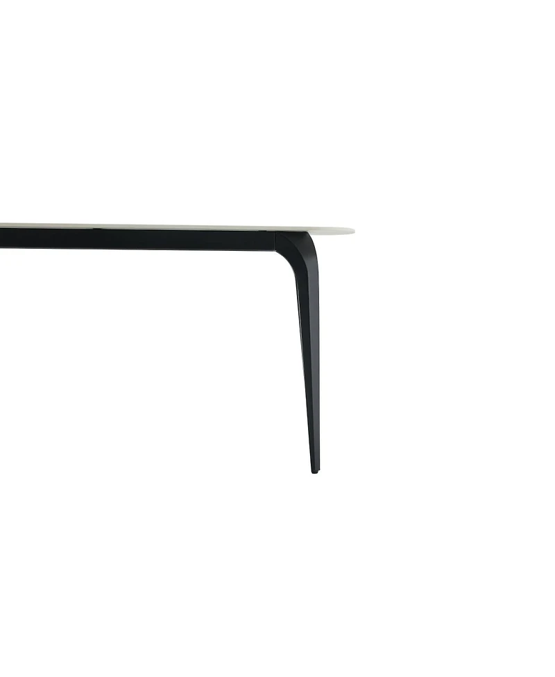 Streamdale Furniture Sintered Stone Dining Table, Metal Base, Heat/Scratch Resistant