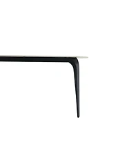 Streamdale Furniture Sintered Stone Dining Table, Metal Base, Heat/Scratch Resistant