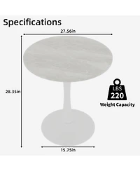 Streamdale Furniture Mid-Century Modern Round Marble Coffee Table