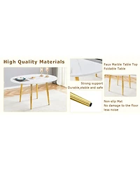 Streamdale Furniture Retractable Pattern Mdf Tabletop with Metal Legs