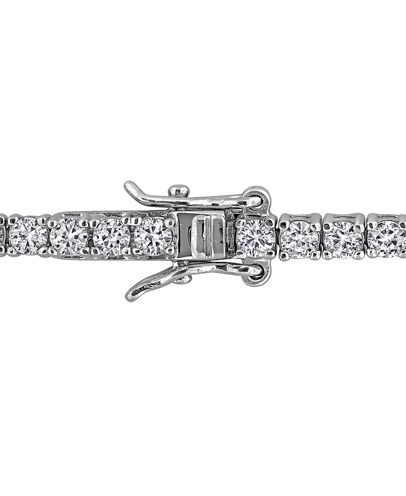 Macy's Lab Created Blue Sapphire (1-1/2 ct. t.w.) & Lab Created White Sapphire (5-1/5 ct. t.w.) Bracelet in Sterling Silver