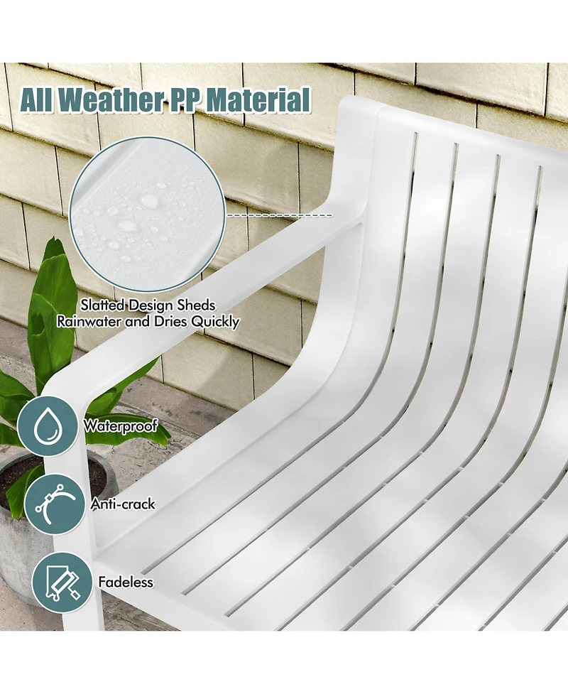 Gymax 3 Pcs Patio Furniture Set w/1 Loveseat and 2 Side Tables All-Weather Bistro Set