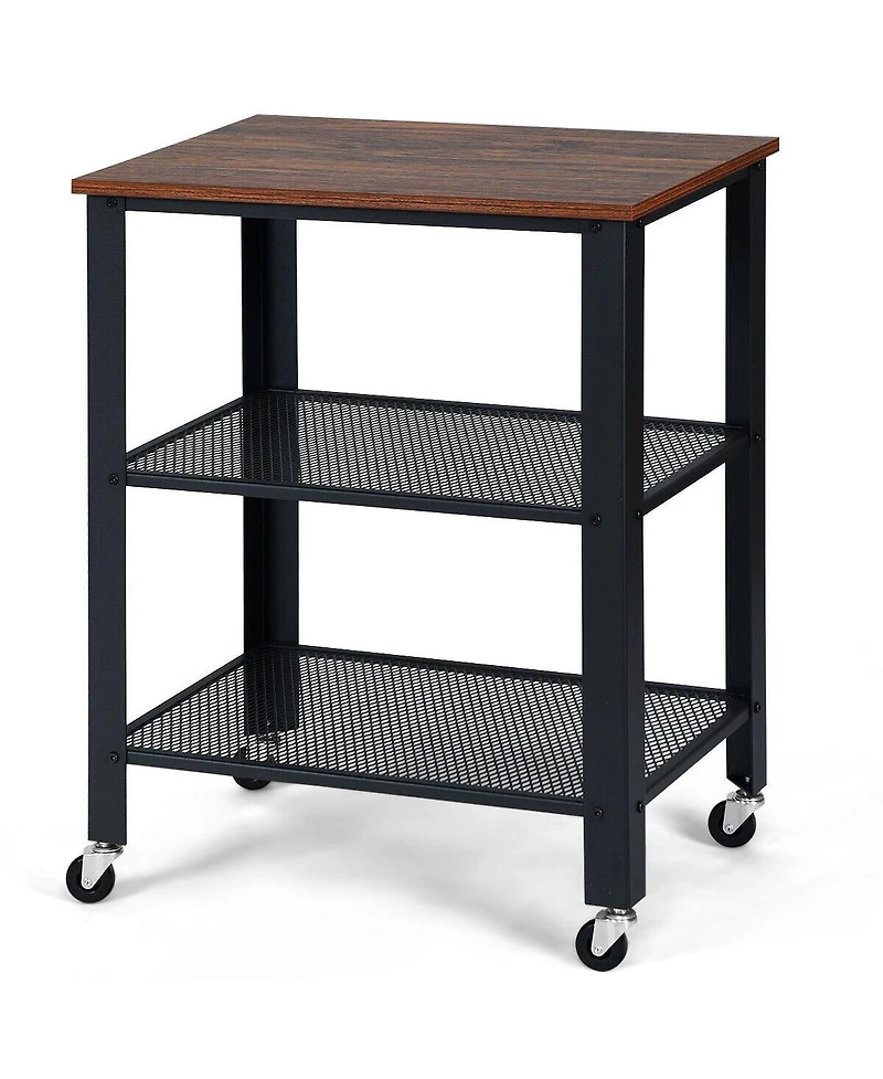 Gouun 3-Tier Kitchen Utility Industrial Cart with Storage