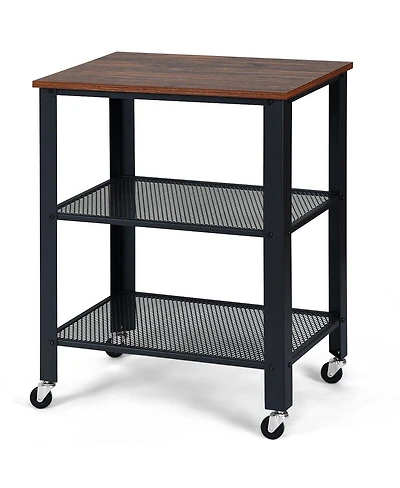 Gouun 3-Tier Kitchen Utility Industrial Cart with Storage