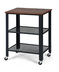 Gouun 3-Tier Kitchen Utility Industrial Cart with Storage