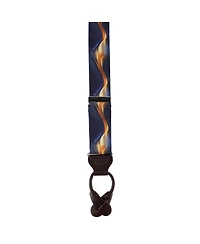 Trafalgar Men's Atticus Blue and Gold Billow Silk Button End Suspenders