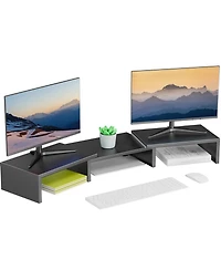 Gnuadz Dual Monitor Stand Metal Riser Desktop Organizer