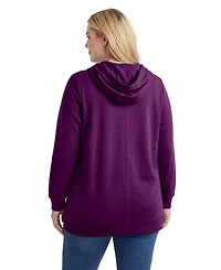 Woman Within Plus Zip Front Tunic Hoodie Sweatshirts