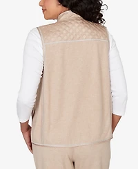 Alfred Dunner Women's Comfort & Joy Quilted Snap Front Vest