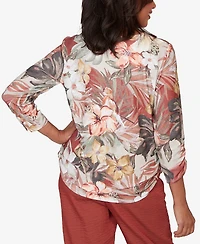 Alfred Dunner Women's Spice Market Dramatic Floral Top