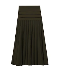 Reiss Women's Knitted Stripe Pleated Midi Skirt