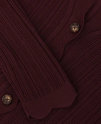 Reiss Women's Vinny Rib-Knit Scallop-Trim Cardigan