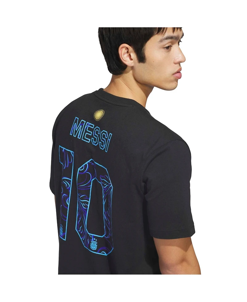Adidas Men's Lionel Messi Black Argentina National Team 2026 Away Jersey Hook Name Number T-Shirt