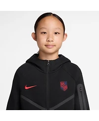 Nike Big Boys and Girls Black Usmnt Tech Fleece Full-Zip Hoodie
