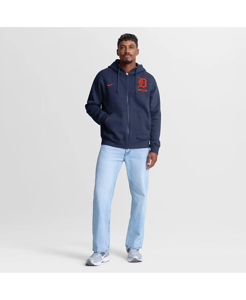 Nike Men's Navy Detroit Tigers Primetime Lockup Full-Zip Hoodie