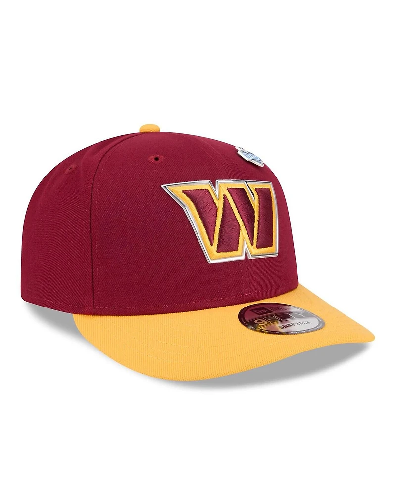 New Era Men's Burgundy/Gold Washington Commanders 2026 Nfl Draft On Stage Pre-Curved 9FIFTY Snapback Hat