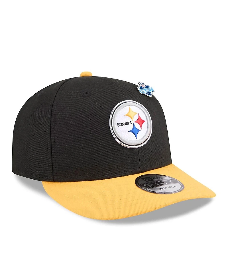 New Era Men's Black/Gold Pittsburgh Steelers 2026 Nfl Draft On Stage Pre-Curved 9FIFTY Snapback Hat