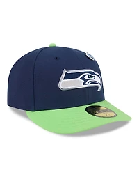 New Era Men's College Navy/Neon Green Seattle Seahawks 2026 Nfl Draft Pre-Curved 59FIFTY Fitted Hat