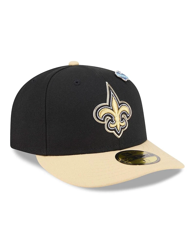New Era Men's Black/Gold Orleans Saints 2026 Nfl Draft Pre-Curved 59FIFTY Fitted Hat