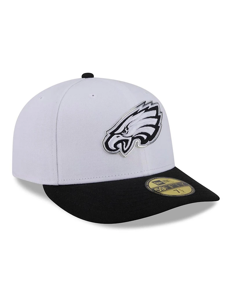 New Era Men's White/Black Philadelphia Eagles 2026 Nfl Draft Pre-Curved 59FIFTY Fitted Hat