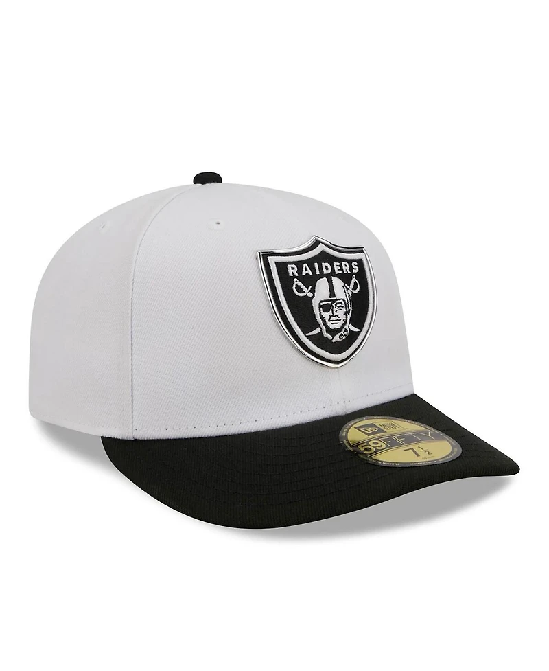 New Era Men's White/Black Las Vegas Raiders 2026 Nfl Draft Pre-Curved 59FIFTY Fitted Hat