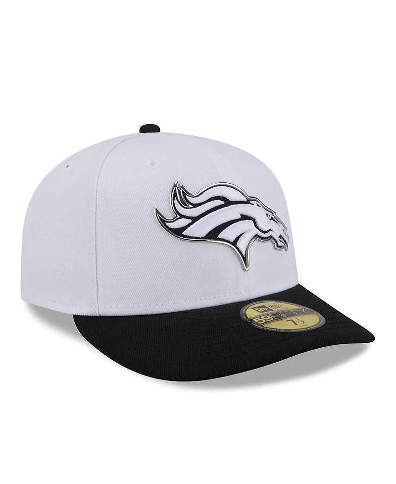 New Era Men's White/Black Denver Broncos 2026 Nfl Draft Pre-Curved 59FIFTY Fitted Hat