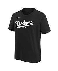 Nike Big Boys and Girls Shohei Ohtani Black Los Angeles Dodgers Name Number T-Shirt