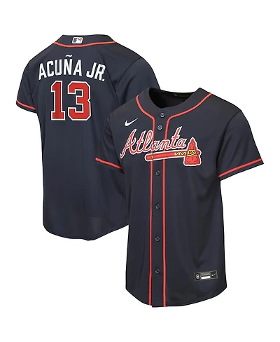 Nike Big Boys and Girls Ronald Acuna Jr. Navy Atlanta Braves Alternate Replica Jersey