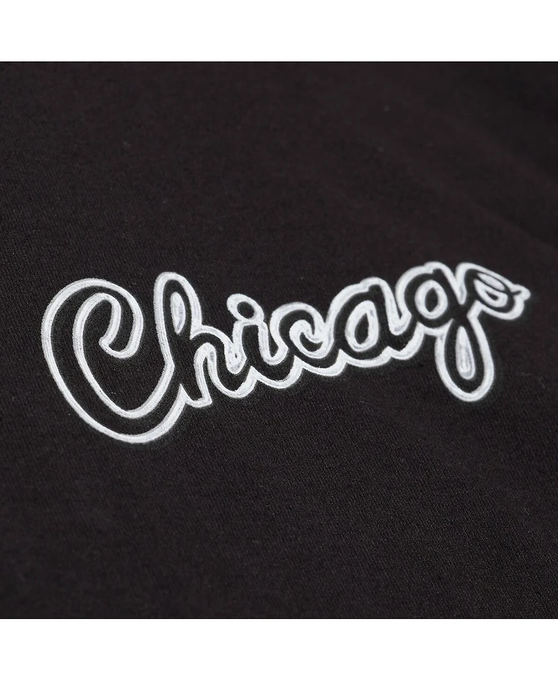 Mitchell Ness Men's Black Chicago Bulls Chrome Heritage T-Shirt