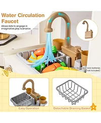 Slickblue Corner Kids Play Kitchen with Stoves with Lights and Sounds