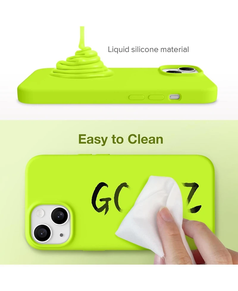 Gonez for iPhone 15 Case, Liquid Silicone Case with Anti-Scratch Soft Microfiber Lining Shockproof Protective Phone Cover