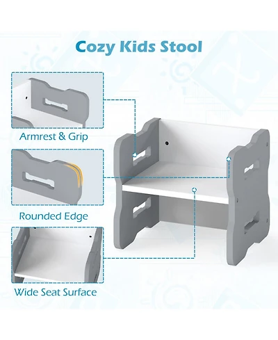 Gouun 3-Piece Toddler Activity Table Set with 2 Nesting Storage Stools