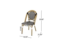 sumyeg Set of 2 Bamboo Print Aluminum Outdoor Chairs, Lightweight and Rust-Resistant