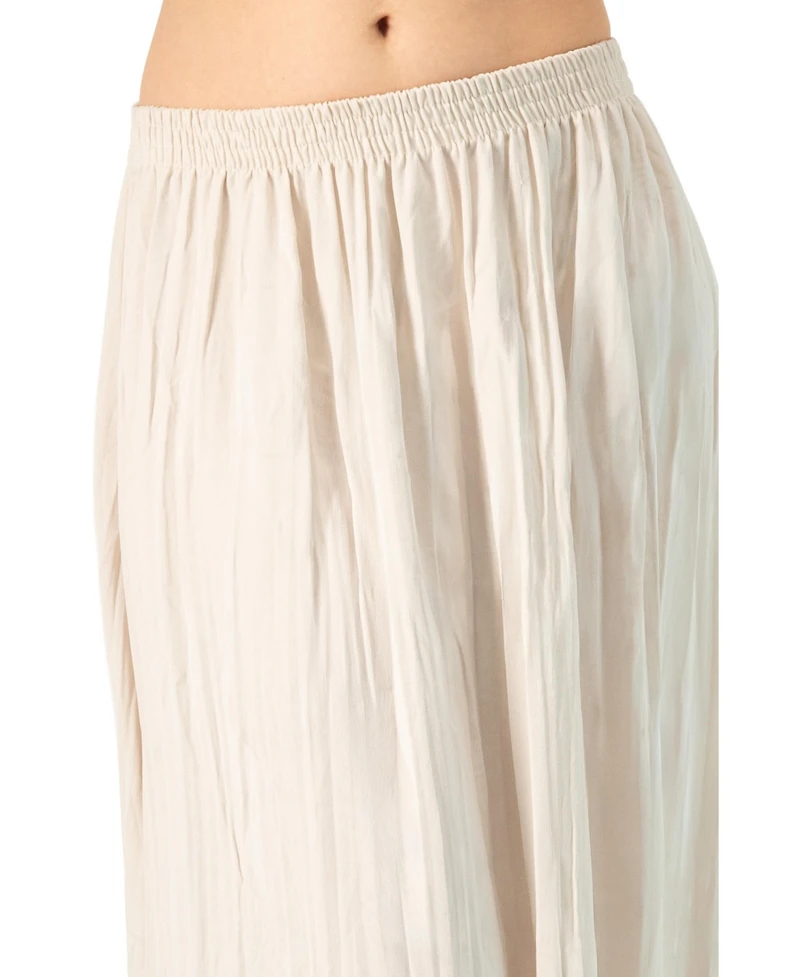 Ivonne Women's Wide Midi Skirt with Side Slit